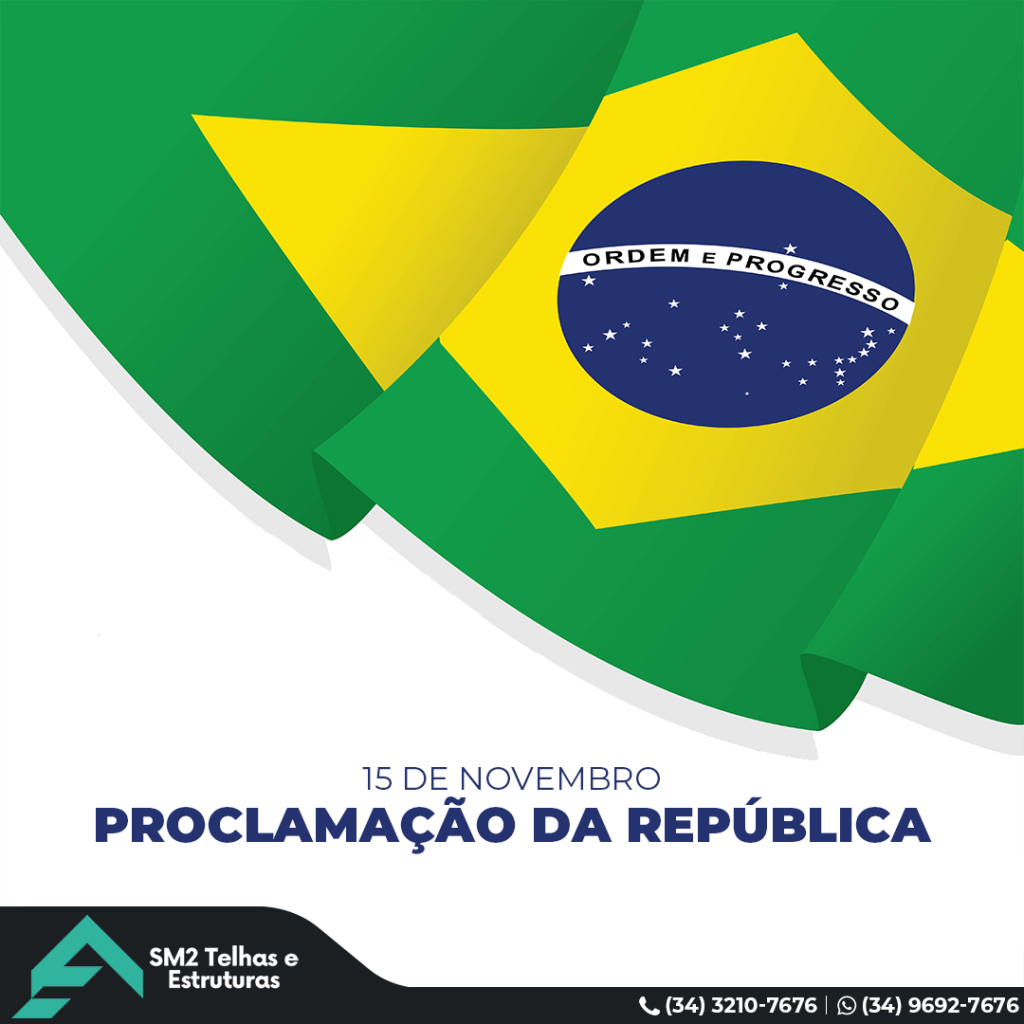 Hoje celebramos um importante marco na história do Brasil: a Proclamação da República. Em 1889, o Marechal Deodoro da Fonseca proclamou a república, estabelecendo um novo regime de governo. É um momento para refletir sobre nossa história, valores e a construção contínua de nosso país. Viva a República!