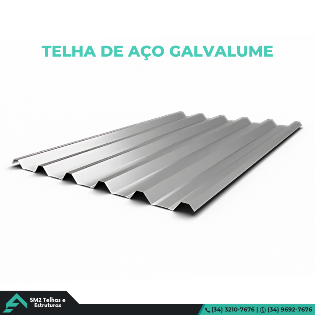 Telha de aço galvalume. Garanta a qualidade e segurança do seu projeto com as telhas de aço galvalume da SM2 Telhas!