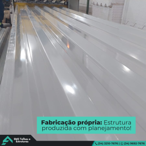 Fabricação própria A fabricação própria permite alinhar produção e necessidade real da obra. Estrutura Produzida Com Planejamento